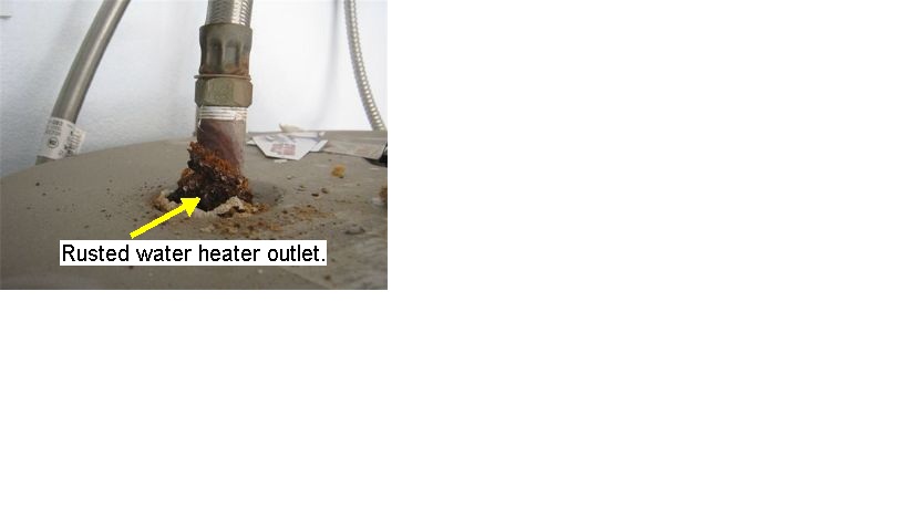 Rusted water heater outlet